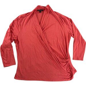 Inc International Concepts Sweater Crossover Red Size  2X Long Sleeve